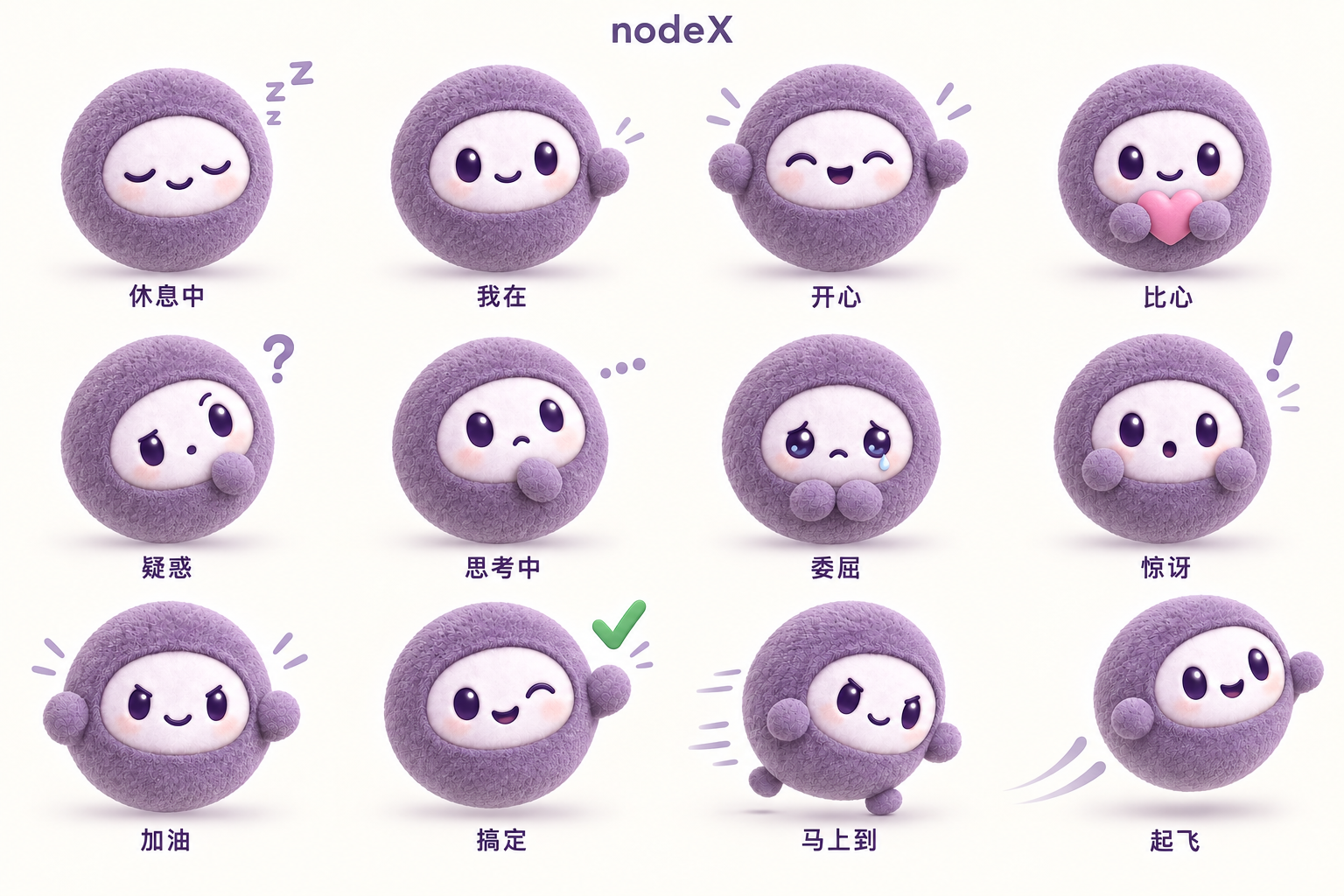 nodeX 思考中形象